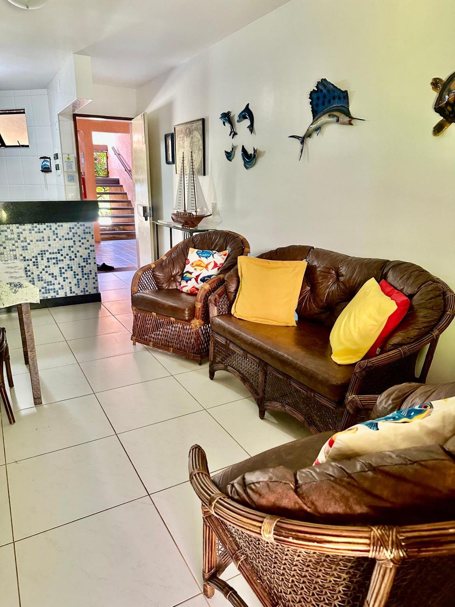 Flat Guarajuba 4 Quartos Terreo A Beira Mar - Pe Na Areia - Governanca Com Arrumadeira E Wi Fi Inclusos Camassari Exteriér fotografie