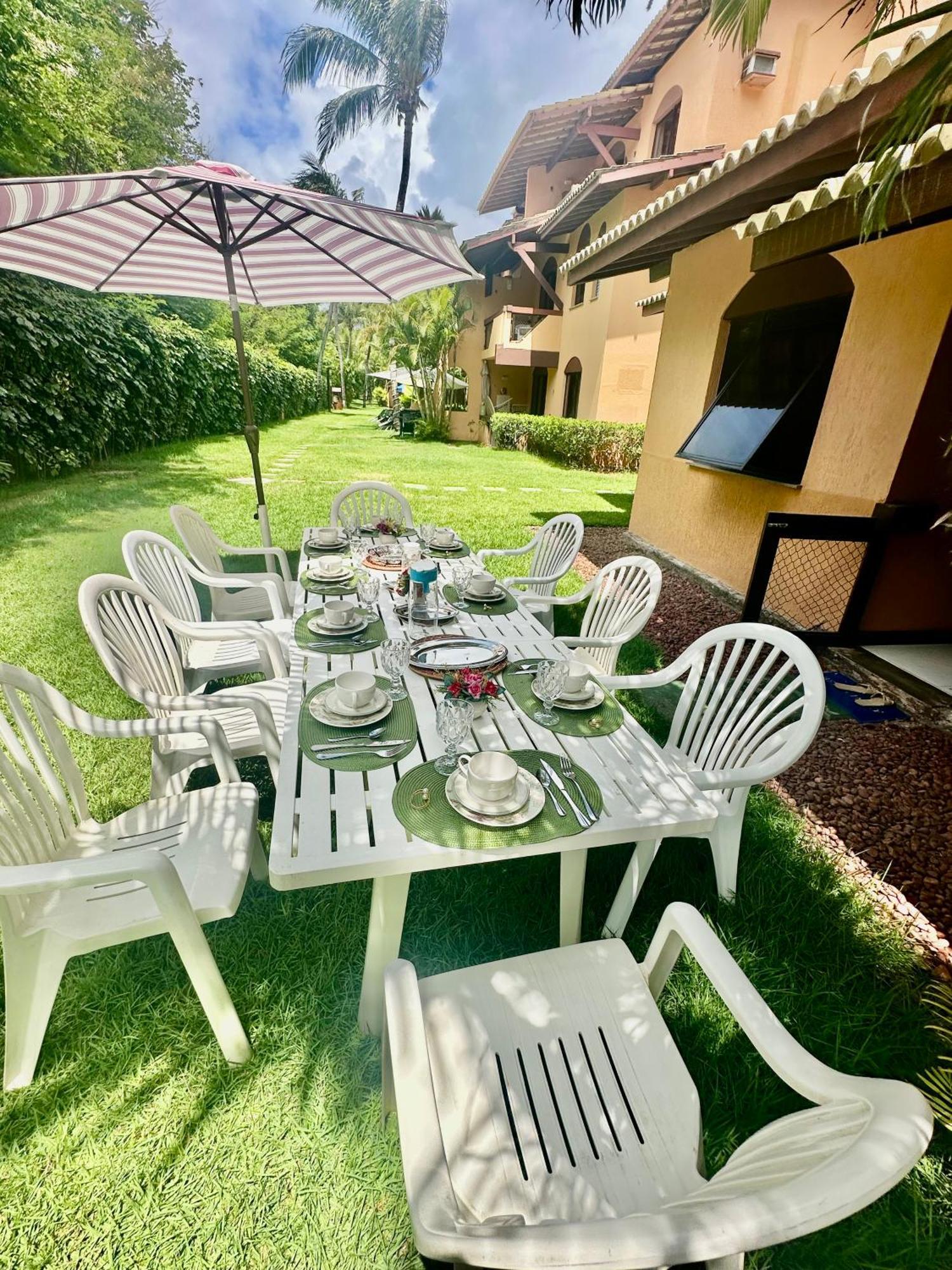 Flat Guarajuba 4 Quartos Terreo A Beira Mar - Pe Na Areia - Governanca Com Arrumadeira E Wi Fi Inclusos Camassari Exteriér fotografie